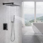 Black cUPC UPC Bathroom Waterfall Shower Head 12 inch 3 Way Shower Column
