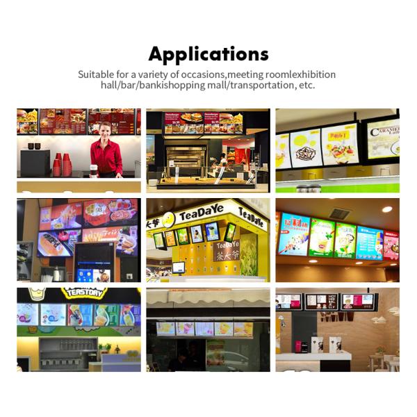 16.7M 49" Wall Mount Digital Menu Board 500cd/m2 For Restaurant
