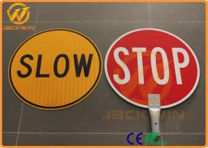 Wholesale Anti UV Reflective Traffic Warning Signs Telescopic Pole Aluminum Plate Slow Stop Bat from china suppliers