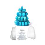 Cute 4 Tier PVC 0.8mm Small Macaron Tower Wedding Macaron Holder Display