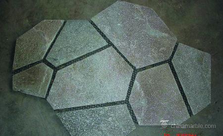 Natural stone Durable Pink Quartzite Mesh Backed Flagstone Paver Tile Heat