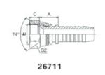 Silver Hydraulic Hose Fitting , JIC Female 74 Degree Cone Seal ( 26711 )