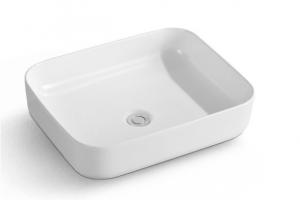 Wholesale Modern Bathroom Rectangular Above Counter White Ceramic Vessel Vanity Sink from china suppliers