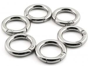 China Handbag O Ring Round Carabiner Snap Clip Hook Trigger Spring Keyring Buckle on sale