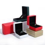Leather Jewelry Box with Light Hanhong Round Logo Silk Screen Printed Custom