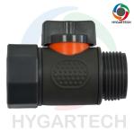 Plastic Garden Ball Valve BSP Male X Female Threaded End 3/4'' Connector For