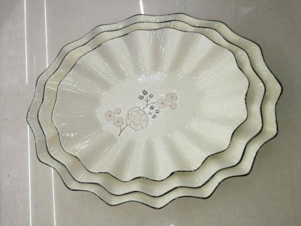 Korean Style White Porcelain Dinnerware Sets With Traditional Flower Decoration