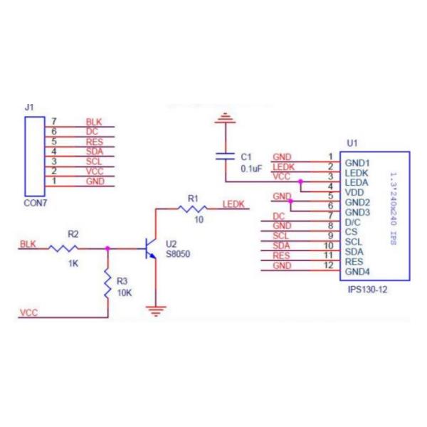 1.3" 1.33 Inch TFT LCD Display 240x240 Pixels SPI Serial Peripheral Interface Driver