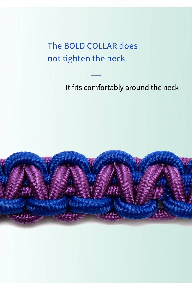 Pet Adjustable Collar Dog Anti Impact Eight Strand Nylon Braided Leash