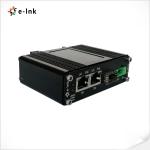 Mini Industrial 1-Port 100/1000X SFP to 2-Port 10/100/1000T 30W PoE+ Media