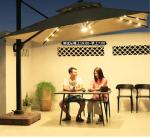 Double Canopy Beach Umbrella With LED Light