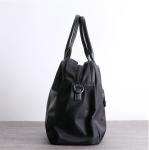 Zippered Black Leather Top Handle Bag ISO Unisex Shoulder Bag