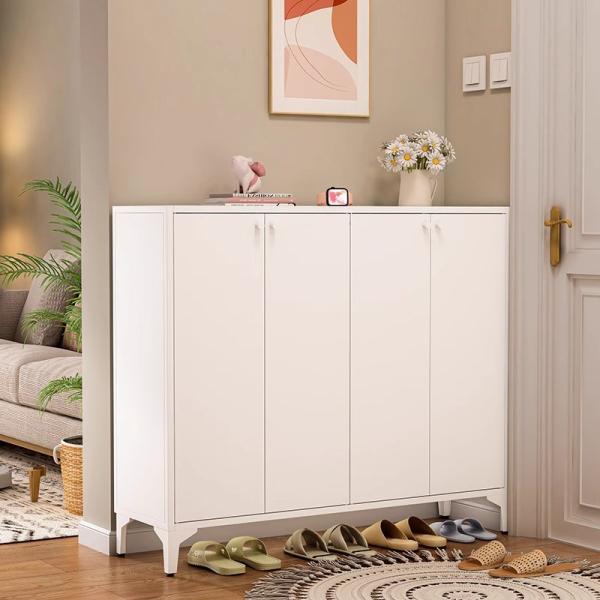 Modern Simple Large Capacity Household Home Entryway Steel Shoe Rackstorage
