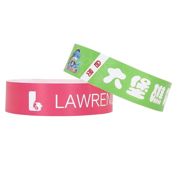 Manufacturer Event PP Synthetic Paper Wristband With Full Color Printing