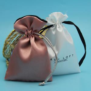 Wholesale Rose Gold Silk Satin Crystal Aura Packaging Drawstring Bag from china suppliers