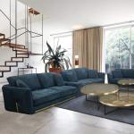 OEM Luxury Living Room Furniture Sets Stainless Steel Decor Sofa Couch