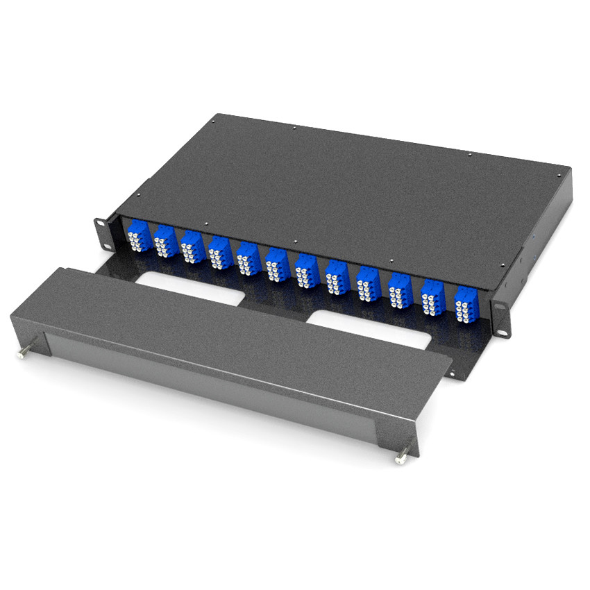 MPO / LC 96 Cores Optical Terminal Box Transceiver Video Switch Rack