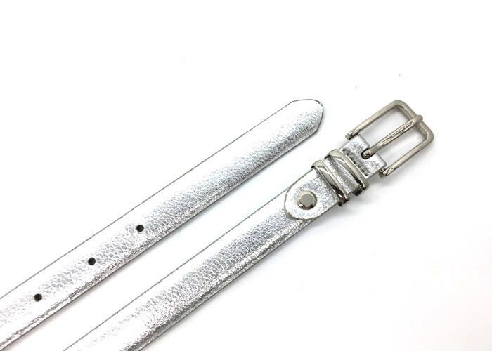 Silver Color Women's Fashion Leather Belts With Metal Buckle / Casual Jean Belt