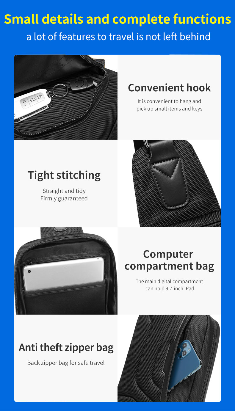 New camouflage trend fashionable one shoulder sling bag outdoor waterproof men's crossbody chest bag