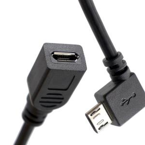 Wholesale 90 Degree Left Right Up Down Angle Male to Female Micro B USB 2.0 Extension Cable from china suppliers