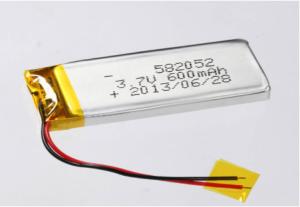 Wholesale 3.7V 600MAH CC/CV Charge Method Prismatic Li Ion Battery Manufacturers 582052 Lithium Polymer Battery Silver from china suppliers
