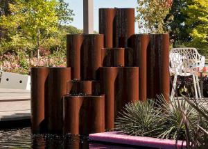 Wholesale Custom Outdoor Corten Steel Column Water Feature Fountain For Garden from china suppliers