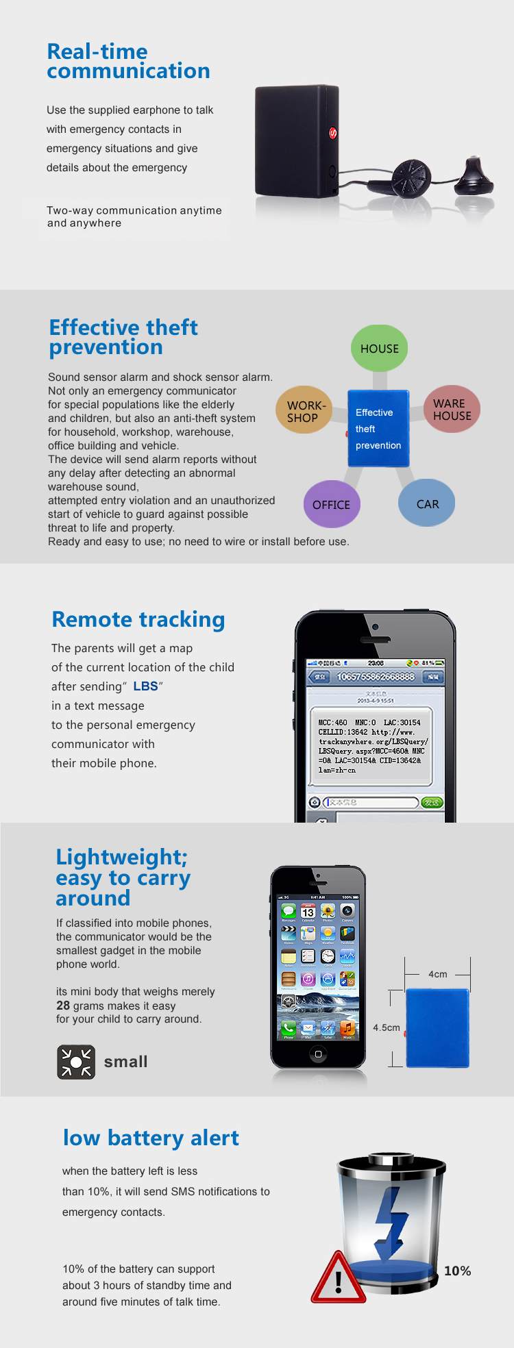 Hidden gps personal tracker for kids/child gps tracker rf-v6 gps tracker with sos button