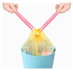 Drawstring Waterproof Strong Trash Bags Logo Printing LDPE Material