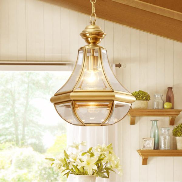 Europe Lustre Copper Led Pendant Chandeliers Lamp Glass Corridor Led Chandelier