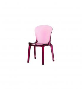 China PC Resin Pink Acrylic Chair Modern ODM Multi Colored Dining Chair on sale
