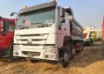 8x4 Driven 40 Ton Heavy Duty Dump Truck Howo 12 Wheel For 30 Cubic Cargo White