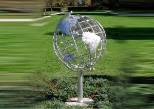 China Decorative Stainless Steel Sculpture With Semi - Meridian Globe Shape on sale