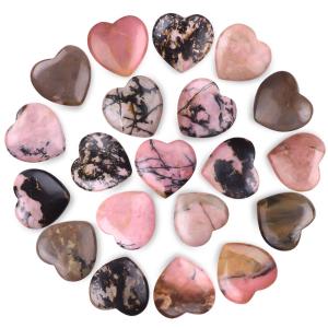 Wholesale Glazed Rhodonite Heart Shape Crystals For Chakra Balancing from china suppliers