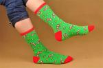 2015 New design supersoft cotton hosiery in cartoon christmas design for lovers