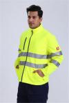 100% Polyester Microfleece Hi Vis Fleece Jacket , 360gsm Cold Weather Work