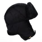 Black Mens Waterproof Winter Hats , Faux Fur Ski Warm Winter Hats With Ear Flaps