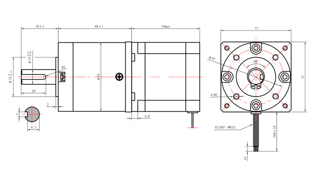 NEMA23 Ratio 4:1 Planetary gearbox Stepper Motor with gearbox for cnc Mechanical arm