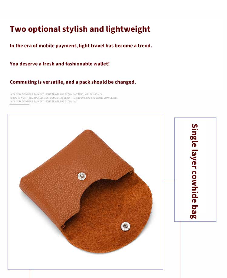Female Genuine Leather Double Layer Mini Wallet with ID Credit Card Holders and Coin Purse