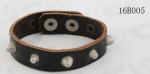 Black Leather PU Leather Bracelet Antic Silver Heavy Metals Buckle Available