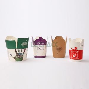Wholesale customized 8oz 16oz 26oz 32oz disposable pasta box PE coated taka away paper food container for noodles french fries from china suppliers