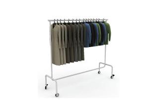 Wholesale Round Tube Movable Garment Display Stand Chrome Surface Light Duty Simple Style from china suppliers