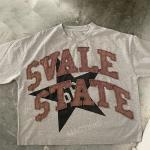 Men's Custom Graphic T-shirts DTG Print Vintage Distressed Patch Embroidery Acid