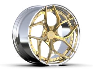 China Porsche Golden 114.3 Pcd 2 Piece Forged Wheels Gloss Rims Forged Hubs on sale