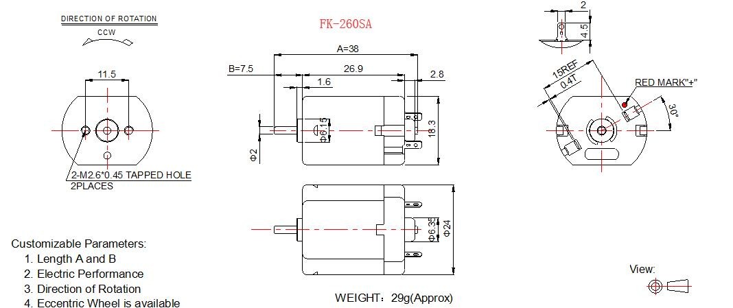 FK-280 Mini Household Electric Motors Carbon Brush 6v 12v 24v DC Electric Motor