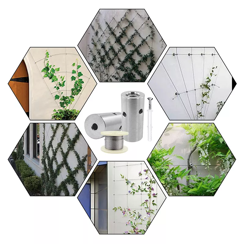 Hardware Parts Cable Trellis Kit Stainless Steel Cross Clamp Hubs for Climbing Plants