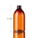 250ML 30%PCR Amber Plastic Shampoo Bottles With Black Pump Lotion Top