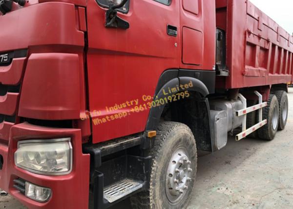 HOWO 10 Wheel Used Dump Truck , 375hp Horsepower Sinotruk Howo 6x4 Dump Truck