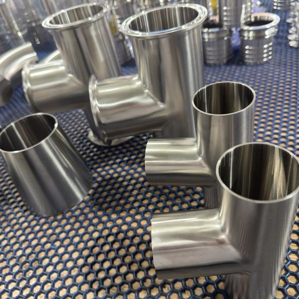 Sanitary Hygienic SS316L Tee Weld Food Grade Bioprocessing Phramaceutical ASME