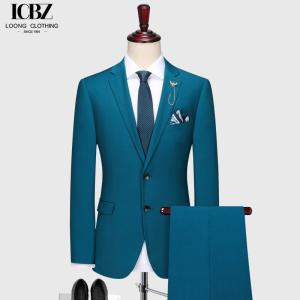 Wholesale Men's Dark Green Notch Lapel 3-Piece Suit with Anti-Shrink Fabric and Customers' Option from china suppliers