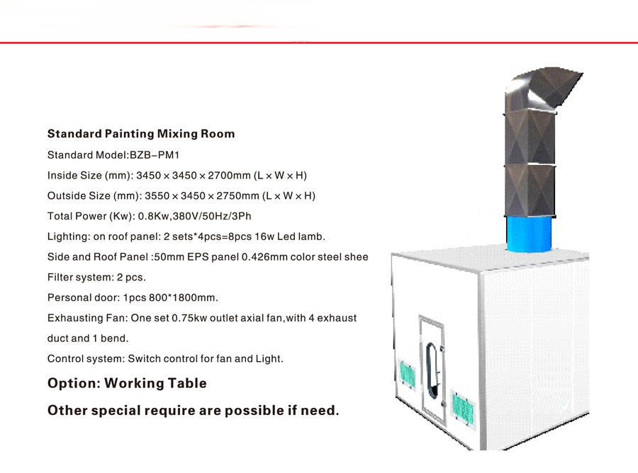 Safe and Clean Paint Mixing Room with Advanced Ventilation for Portable and Versatile